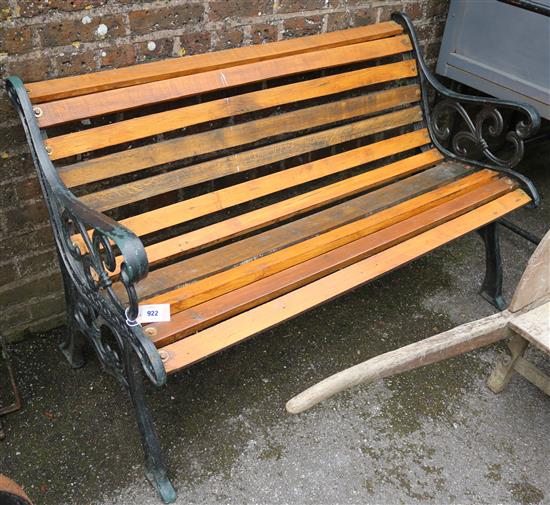 Slat back garden bench